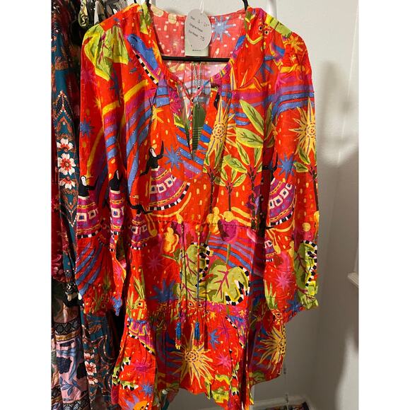 FARM Rio Magic Forest Mini in Red Toucan Tropical Cotton Dress - Picture 4 of 4